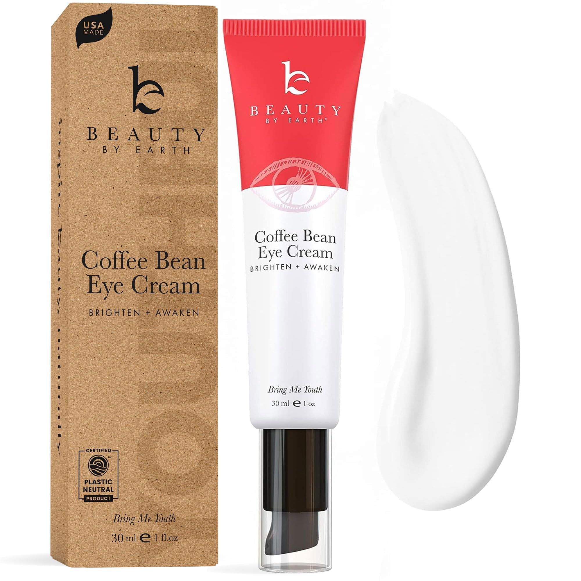 Caffeine Eye Cream for AIF4 Puffiness & Bags Under Eyes Made with