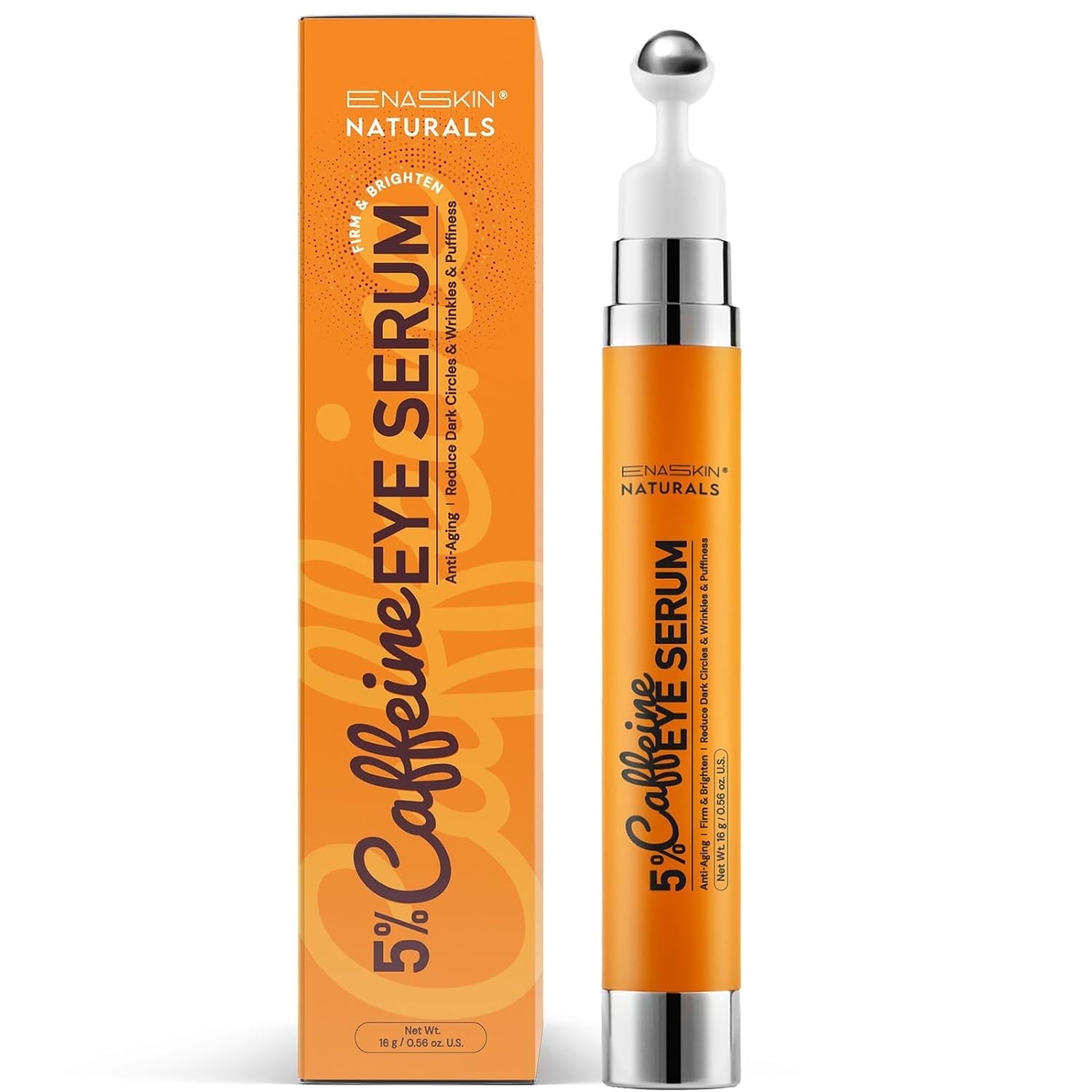Enaskin Naturals 5% Caffeine Eye Serum, Under Eye Cream with Retinol and Collagen, 1.7 fl oz
