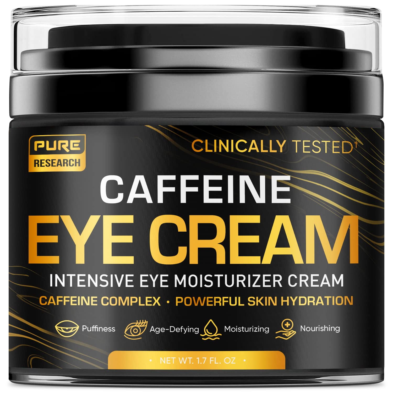Caffeine Eye Cream For Anti Aging, Dark Circles, Bags, Puffiness. Great  Under Eye Skin Face Tightening, Eye Lift Treatment For Men & Women 1.7oz 