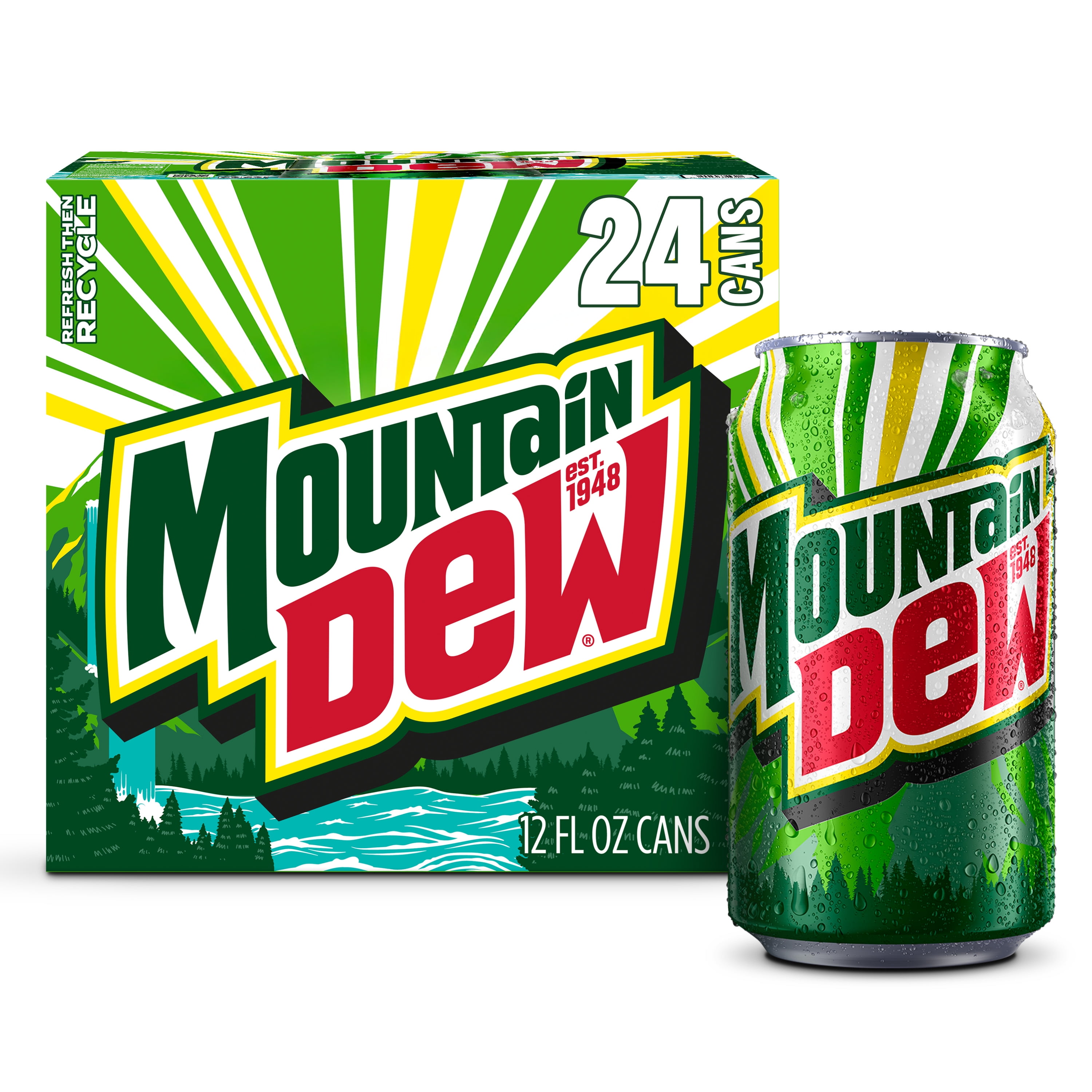 Mountain Dew Citrus Soda, 12 fl oz 24 Pack Cans