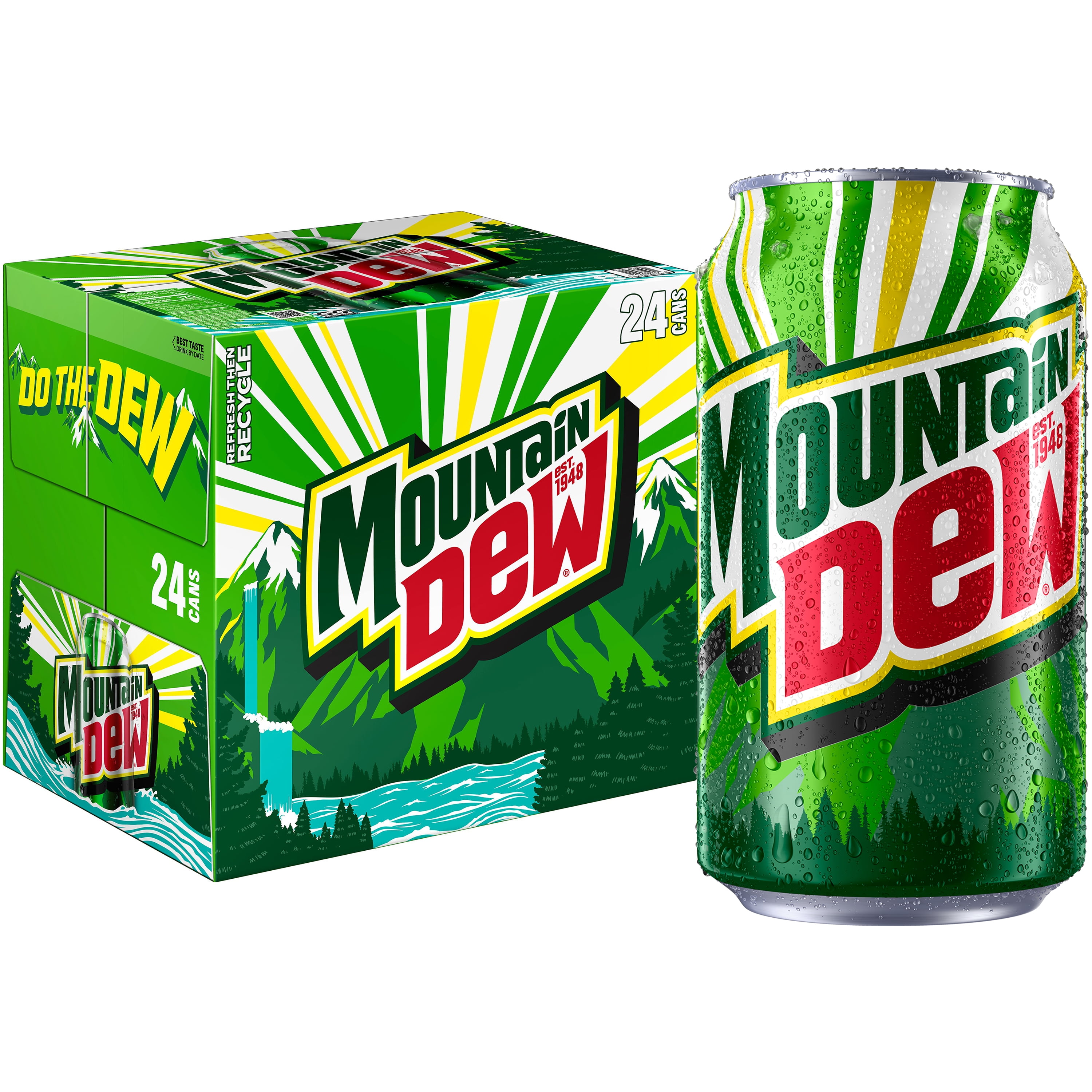 Mountain Dew Citrus Soda, 12 fl oz 24 Pack Cans