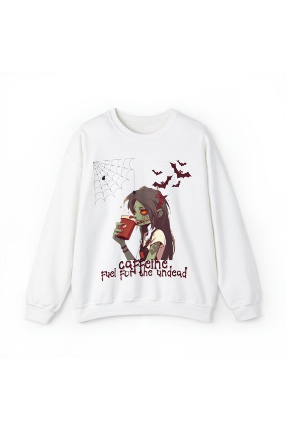Caffeine Fuel for the Undead Zombie Unisex Heavy Blend™ Crewneck Sweatshirt