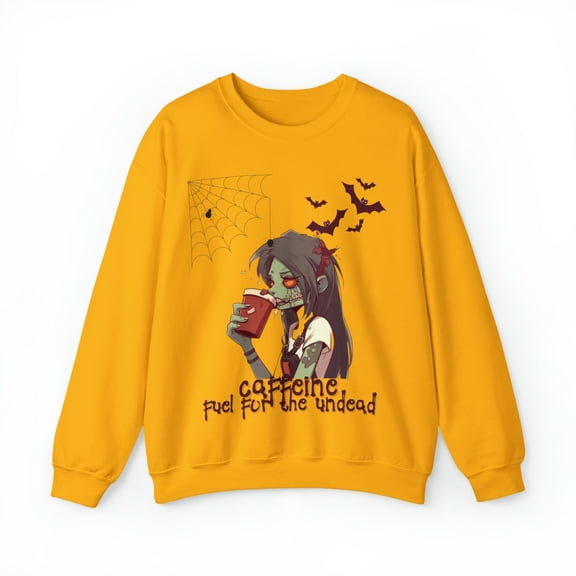 Caffeine Fuel for the Undead Zombie Unisex Heavy Blend™ Crewneck Sweatshirt