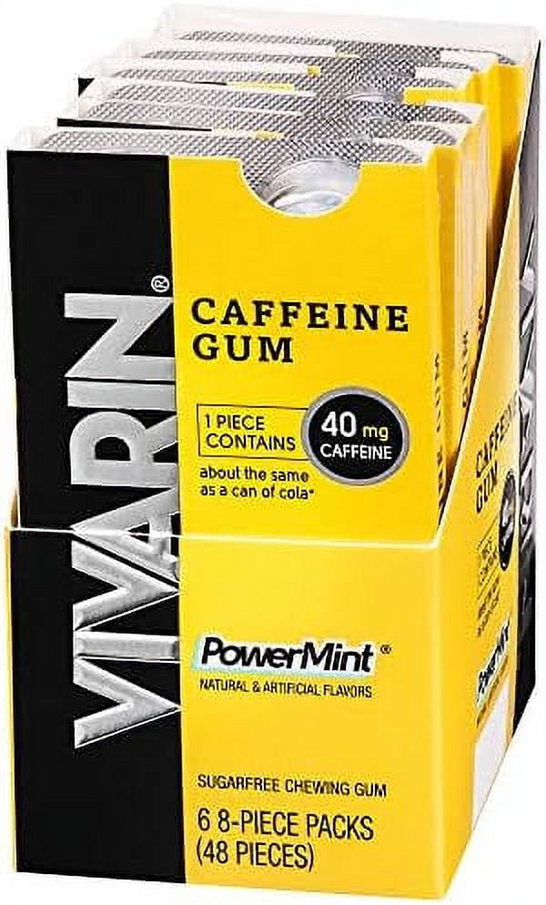 Caffeine Gum, Chewing Gum, Powermint, 6 Count