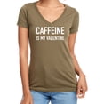thumbnail image 1 of Caffeine Is My Valentine Womens V-Neck Tee, 1 of 2