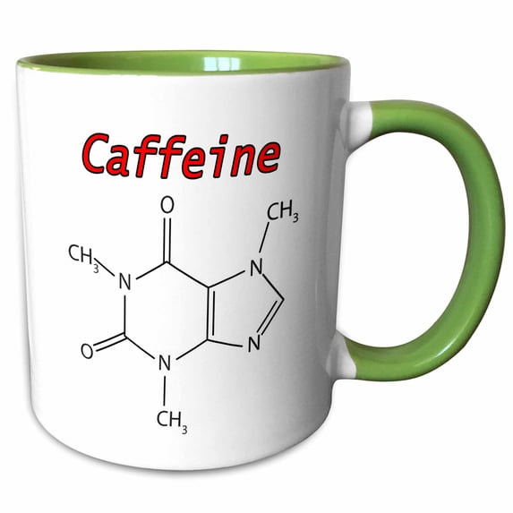 3drose, Caffeine Molecule., 15oz Two-tone Green Mug