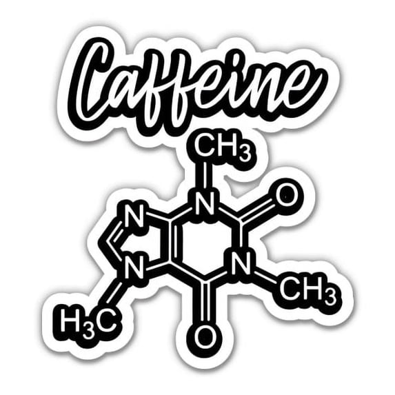 Caffeine Molecule Coffee - 8" Vinyl Sticker - For Car Laptop I-Pad - Waterproof Decal