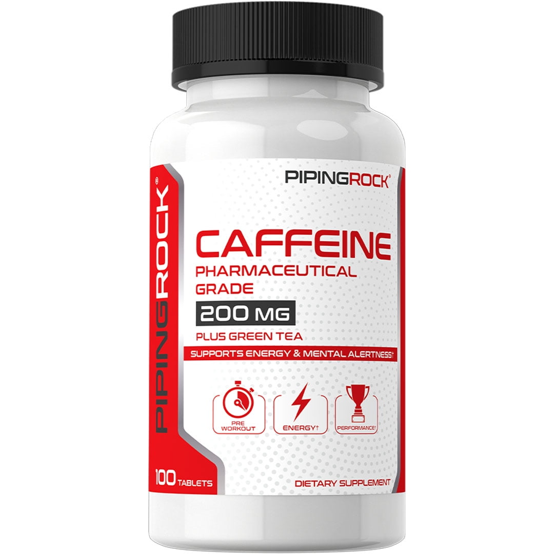 Pre Workout With 100 Mg Caffeine Caffeine Pills 200mg | 100 Tablets for Men and Women | with Green Tea