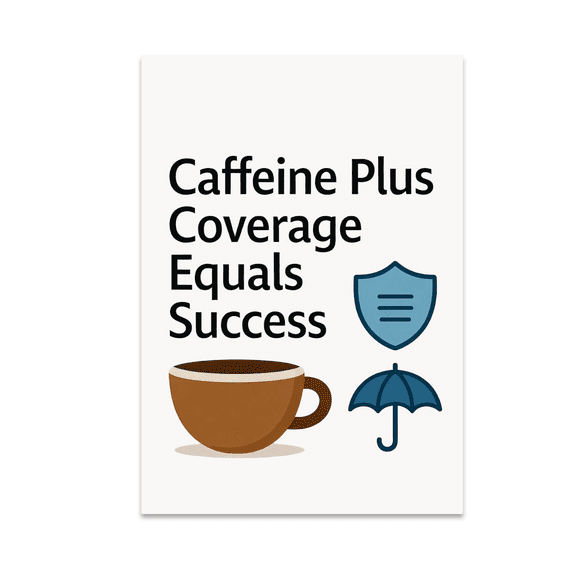 Caffeine Plus Coverage Equals Success - Insurance Agent Decor - 13x19 Poster Print