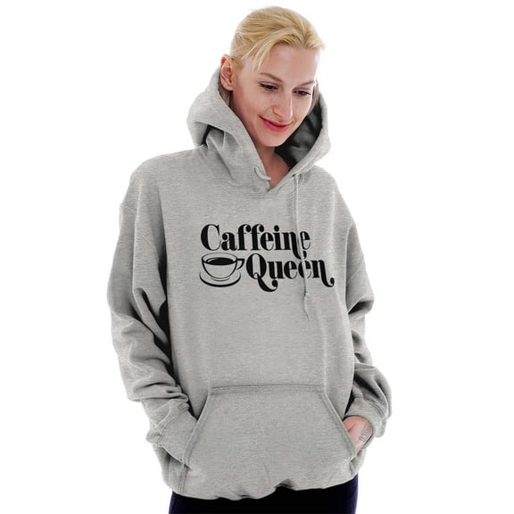 Caffeine Queen Coffee Addict Latte Women Plus Size Hoodie Brisco Brands 3X
