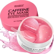 Enaskin Naturals Caffeine Under Eye Patches with Hyaluronic Acid and Niacinamide, Gel Eye Mask, 30 Pairs