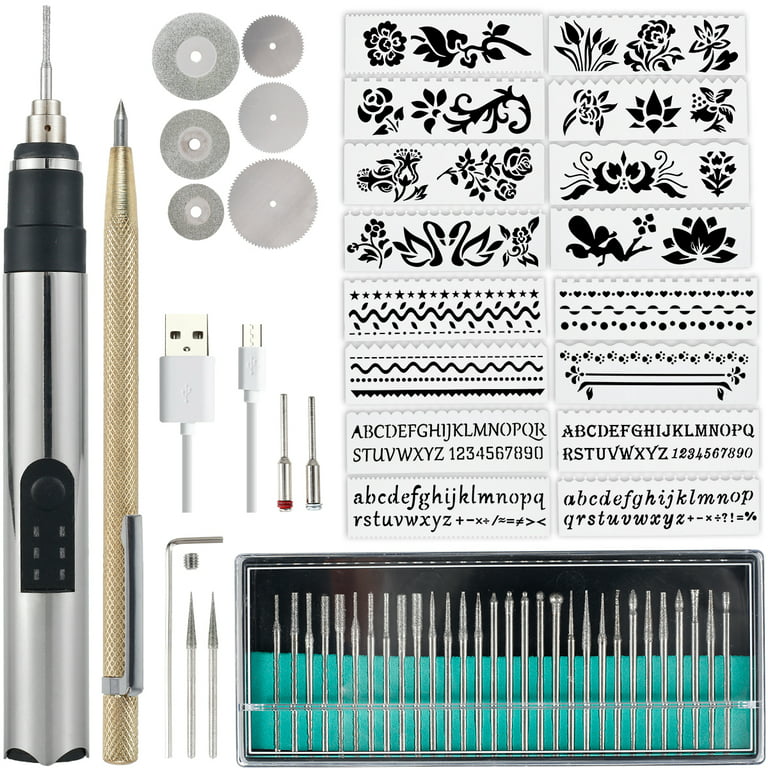 1Pcs Electric Engraving Pen Carving Pen Lettering for Glass Wood Steel  (Black)