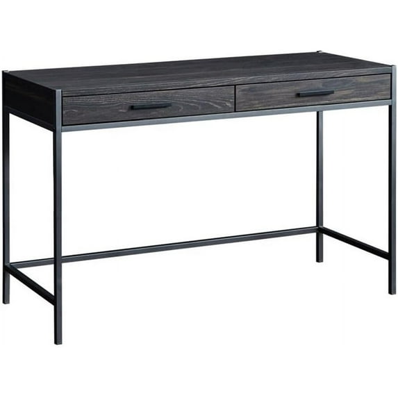 Caffoz 48" Writing Desk | Study Computer Desk | Dark Brown Mahogany | Laptop PC Table Workstation with 2 Drawers for Home Office | Storage Space Saver