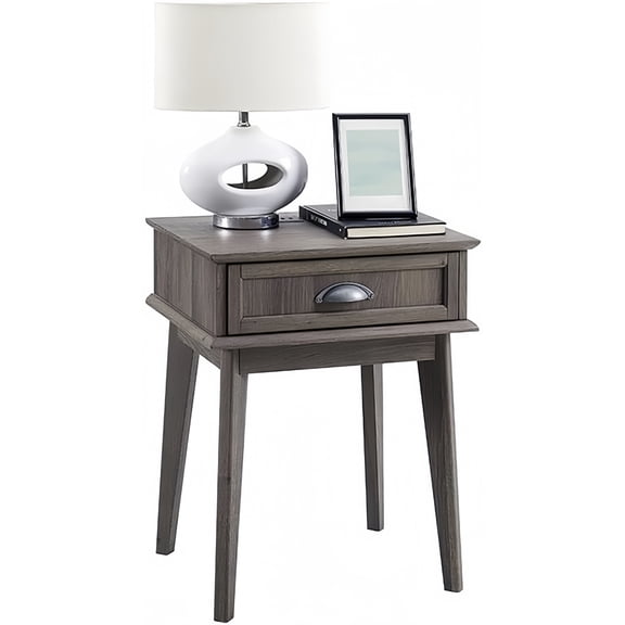 Caffoz End Side Table with Fully Extended Storage DrawerSmoky Oak