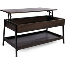 Caffoz Home Lift Top Coffee Table Center Table with Hidden Storage, Smoky Oak