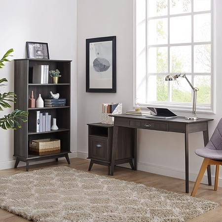 Caffoz Newport Series Home Office Computer Writing Desk,Smoke Oak