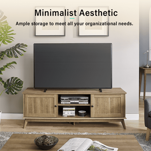 Caffoz Newport Series Modern TV Media Console Stand, 22 in H x 63 in W x 18 in D
