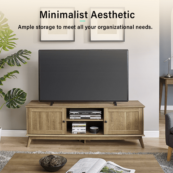Caffoz Newport Series Modern TV Media Console Stand, 22 in H x 63 in W x 18 in D