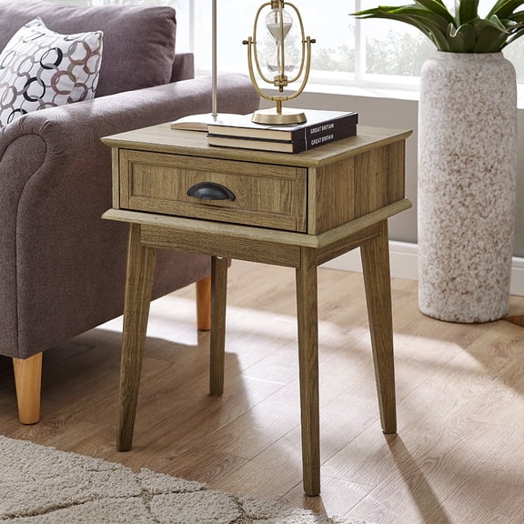 Caffoz Newport Series Scandinavian Indoor End Table with Storage, Gold Oak