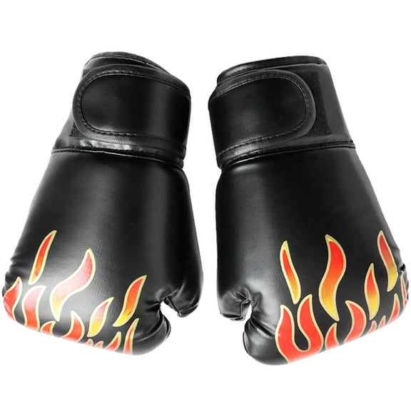 HOMEMAXS Boxing Gloves - 6oz Kick Boxing Training Gloves For Kids - Cool Boxing Fight Gloves With Dazzling Flame Pattern - Beginners Heavy Bag Gloves For Heavy Boxing Punching Bag