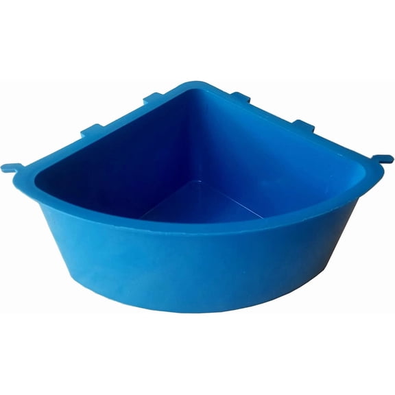 Cage Cups Blue Corner Cup 1.2 Quart / 38 fl oz Hanging Feed & Water Cage Cups for Chicken, Gamefowl, Poultry, Quail, Pheasant (12)
