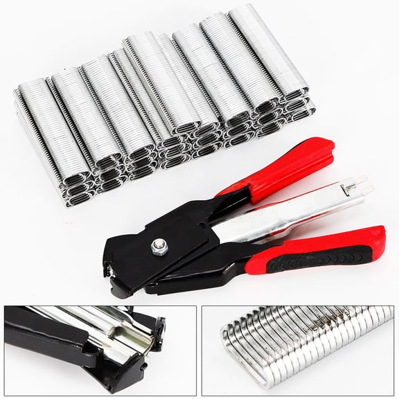 Cage Fastening Plier with 2500 C-Clips, Wear-Resistant Manual Fencing Tool for Livestock Pet Cage Fixing