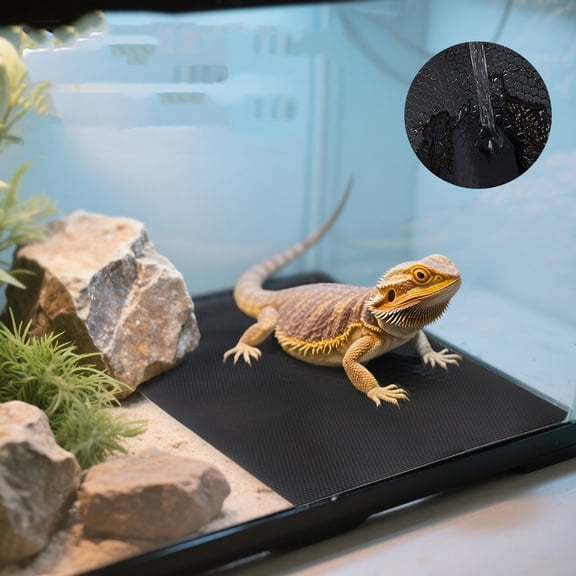 Cage Liner, Non Slip Mat, Waterproof Pad, Terrarium, Reptile Substrate, Eva Flexible, 47X23 In, Black, Frog Enclosures, Moisture Resistant, 1 Pc