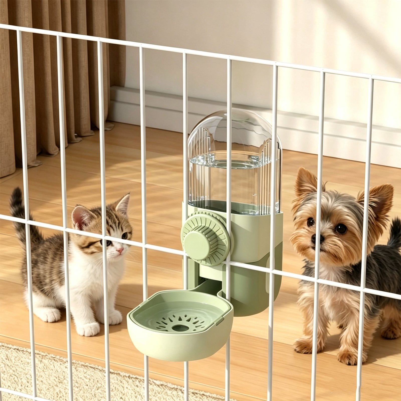 Cage-Mount Pet Feeder and Water Dispenser, Plastic Spill-Resistant ...
