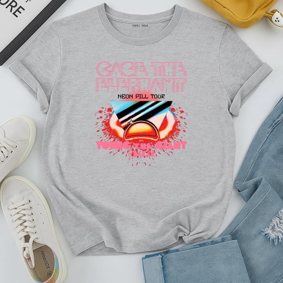 Cage the Elephant Neon Pill Tour 2024 Floral Bouquet Graphic Unisex T-shirt, for men & women, up to size 5XL