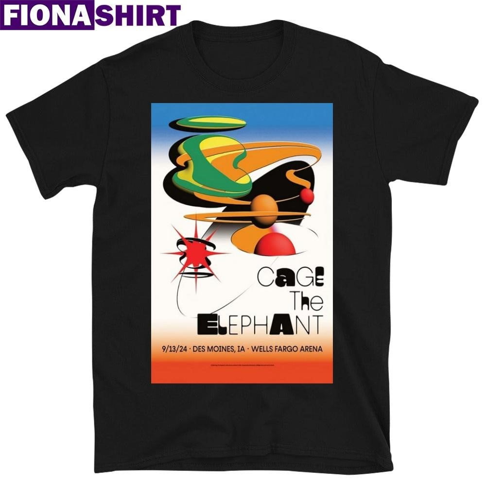 Cagetheelephantdesmoineswellsfargoarenasep132024postershirt