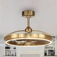 thumbnail image 1 of Parrot Uncle 27-Inch Modern Gold Reversible Fandelier Ceiling Fan with LED Light and Remote Control, 1 of 11