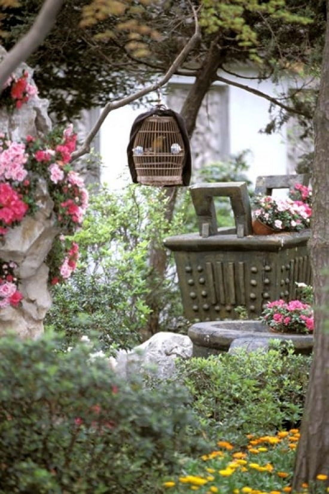 Caged Songbird Hangs in Administrators Garden Suzhou Jiangsu Province China Canvas Art - Charles Crust DanitaDelimont (12 x 17)