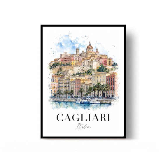 Cagliari Italy Travel Print Wall Decor
