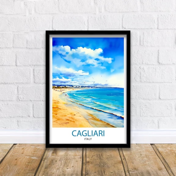 Cagliari Italy Travel Printcagliari Wall Decor Cagliari Italy Travel Prints Cagliari Art Print Cagliari Illustration Cagliari Wall