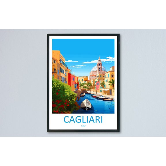 Cagliari Travel Wall Art Scenic Landscape Wall Decor Unframed Paper Print