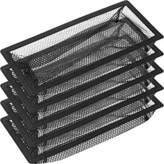 Cagnkofi Floor Screen for Home Floor Vent Cover Filter Net, 4"x10/12" Vent Screen Mesh Covers Catcher Filter Hoods for Home Floor Screen Vent Filters, Black (5 Pcs)