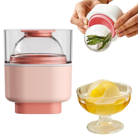 Cagnkofi Large Ice Ball Cube Mold, Reusable Ice Ball Maker Mold with Clear Lid Sealed Silicone Round Ice Cube Tray Round Silicone Sphere Ice Cube Tray for Bourbon, Scotch, Cocktails and Drinks