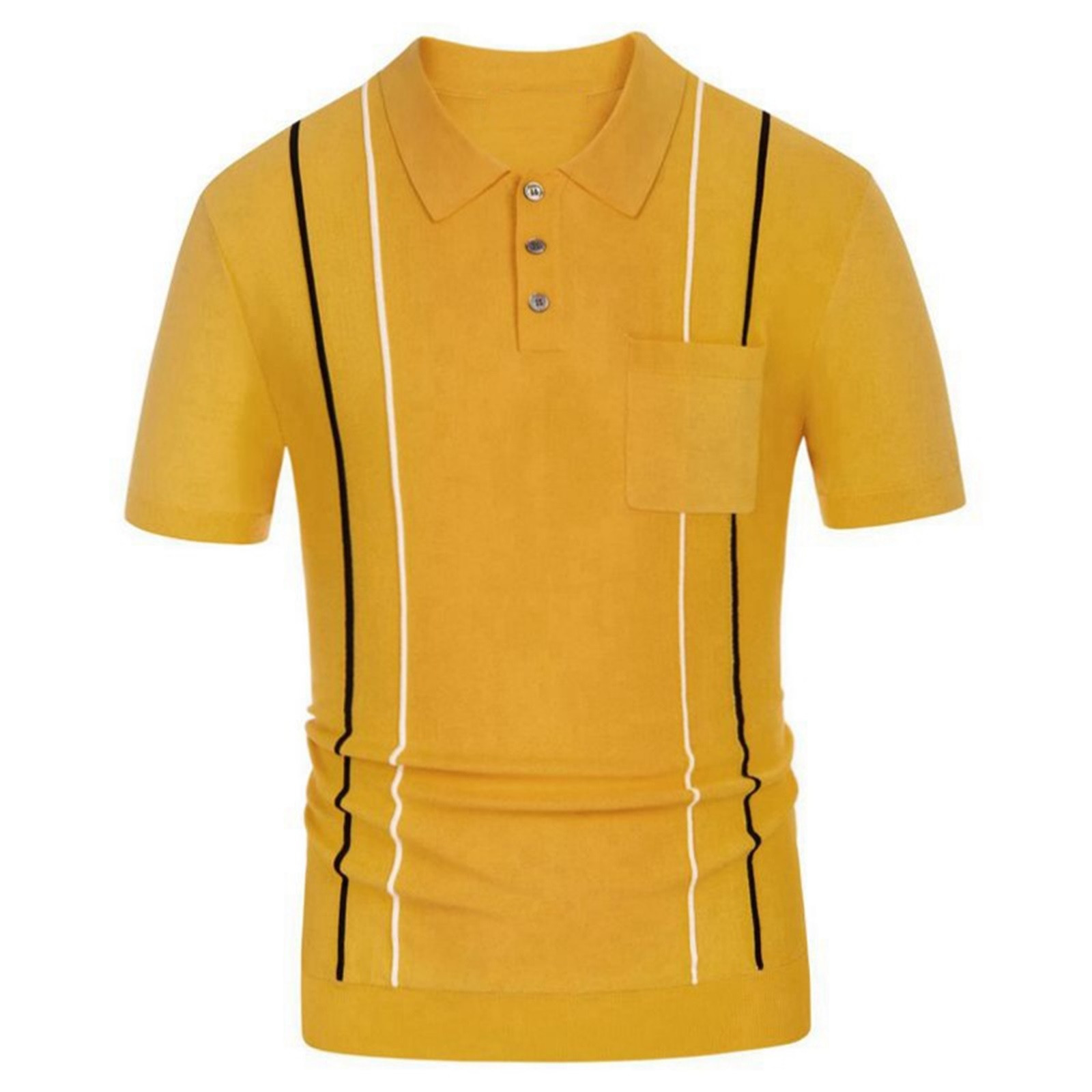 Cagnkofi Mens Solid Color Shirt Mens Fashion Leisure Stripe Print Slim