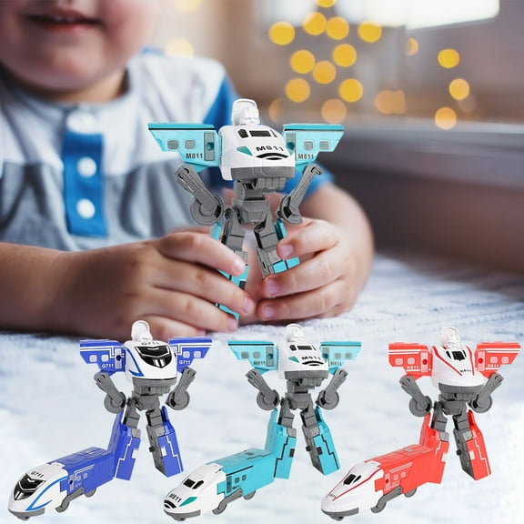 Cagogo 1Pcs Christmas Train RobotToy, 3-in- Transforming Deformation Model, Perfect Holiday Gift forKids, Interactive Vehicle to Robot Action Figure, DurableChildren'sEducational Plaything, Creative
