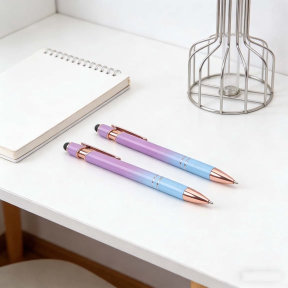 Cagogo 2 In 1 Retractable Stylus Ballpoint Pen, Metal Touch Screen Pen Dual Tip, 2PCS Office Writing Pens, Digital Tablet Pen, Smartphone Stylus, Laptop Notebook Pen, Artist Drawing Pen