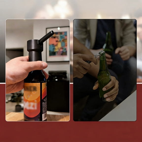 Cagogo 3D Printed Bottle Opener, Automatic Beer Opener, One-Press Labor-Saving Design, Portable Home Bar Accessory, Durable Plastic Construction, Easy Open Cap Remover for Adults SeniorsKids