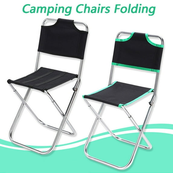 Cagogo under $5 1Pcs Folding Camping Chair, Portable Folding Camping Chair, Lightweight Aluminum Alloy Outdoor Chair, Compact Fishing Chair with Carry Bag, Support 150kg for Beach BBQ Hiking Travel