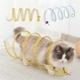 thumbnail image 1 of Cagogo under $5 2Pcs Cat Tunnel, Foldable Cat TunnelToy, S-Shape Spring Tunnel with Feathers and Mice, Interactive Play for Indoor Cats, Durable Steel and Mesh, Portable and Fun, 1 of 9