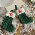 thumbnail image 1 of Cagogo under $5 2Pcs Christmas Stocking, Knitted Christmas Stocking Gift Bag,Embroidered Dog Paw Snowflake Design,Green Wool Christmas Sock for Candy,Children's Holiday Gift Storage Bag, 1 of 8