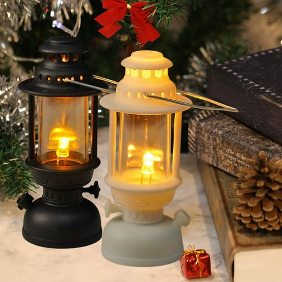 Cagogo under $5 2Pcs LED Candle, Electronic Candle Night Light, Retro Oil Lamp Style Decor, Battery Operated Candle Light, Holiday Ambient Decoration, Mini Tabletop Candle Lamp, Festive Mood Lighting