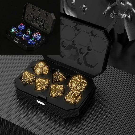 Cagogo under $5 2Pcs LED Glowing Dice, Multi Sided Electronic Dice,Luminous LED Dice Ornament,Glowing Decorative Dice,Colorful Light Up Dice,Electronic Gaming Accessory,Modern Home Decor