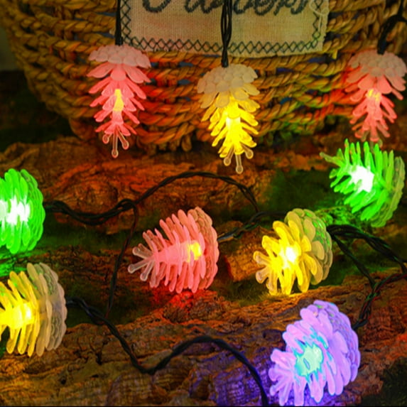 Cagogo under $5 2Pcs Solar Pinecone Lights, Solar Pinecone Light String,Led Outdoor Decoration Lights,Eight Function Flashing Modes,Weatherproof String Lights,Holiday Garden Lighting