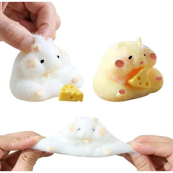 Cagogo under $5 2Pcs Stress ReliefToy, Soft Gel Hamster Stress ReliefToys, Squeeze SensoryToysfor Adults, Cute Animal Stress Balls, Anti-anxiety FidgetToys,KidsSensoryToys