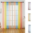 thumbnail image 1 of Cagogo under $5 3Pcs Rainbow Curtain, 55 x 63 Inches Rainbow Sheer Curtains,Ombre Colorful Rod Pocket Semi Sheer,Gauze Voile Drapes for Patio,Bedroom Living Room Window Treatment, 1 of 9