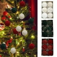 thumbnail image 1 of Cagogo under $5 3Pcs Velvet Christmas Balls, 6-Piece Velvet Christmas Balls, 8cm Flocked Tree Ornaments, White Dark Green Burgundy Colors, Gold Dust Finish Decor, Premium Christmas Decorations, 1 of 9